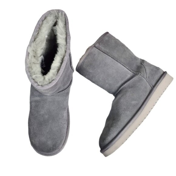 Koolaburra By Ugg Grey Koola Short Suede Leather Boots Size 9 - Picture 1 of 10